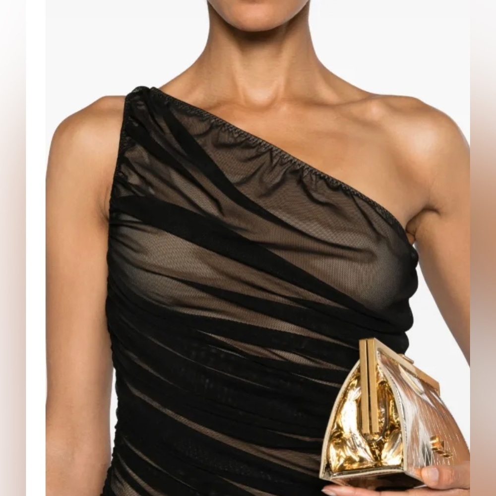 Norma Kamali Black One Shoulder Dress - Picture 5 of 15